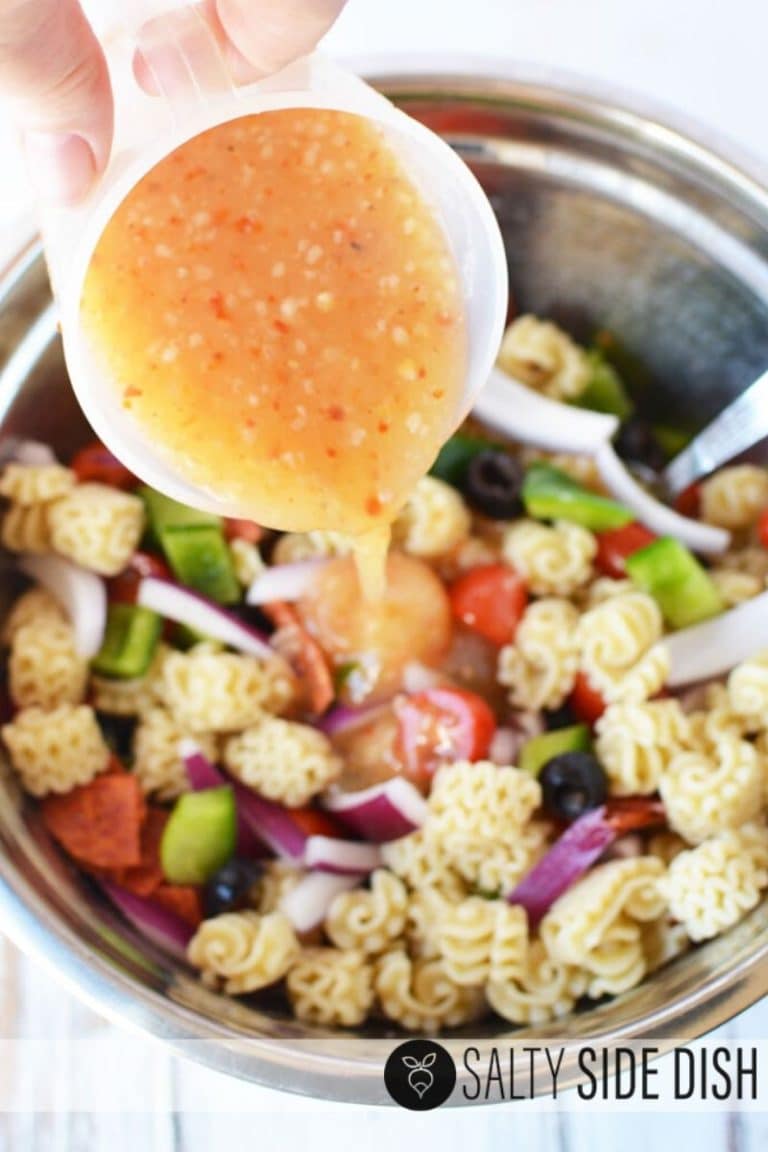 Radiatore Pasta Salad with Italian Dressing and Pepperoni Salty Side Dish Recipes
