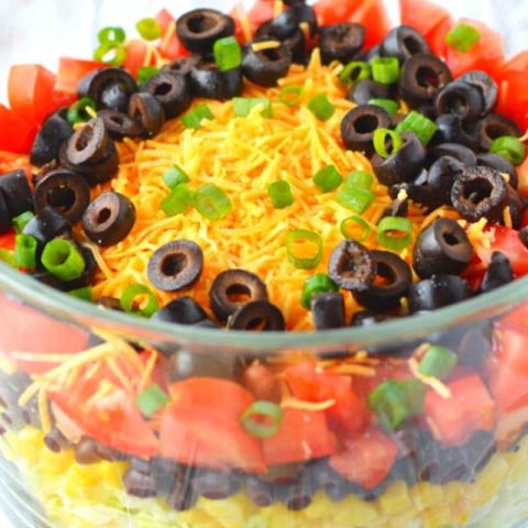 7 Layer Taco Salad Trifle Recipe with Homemade Taco Dressing