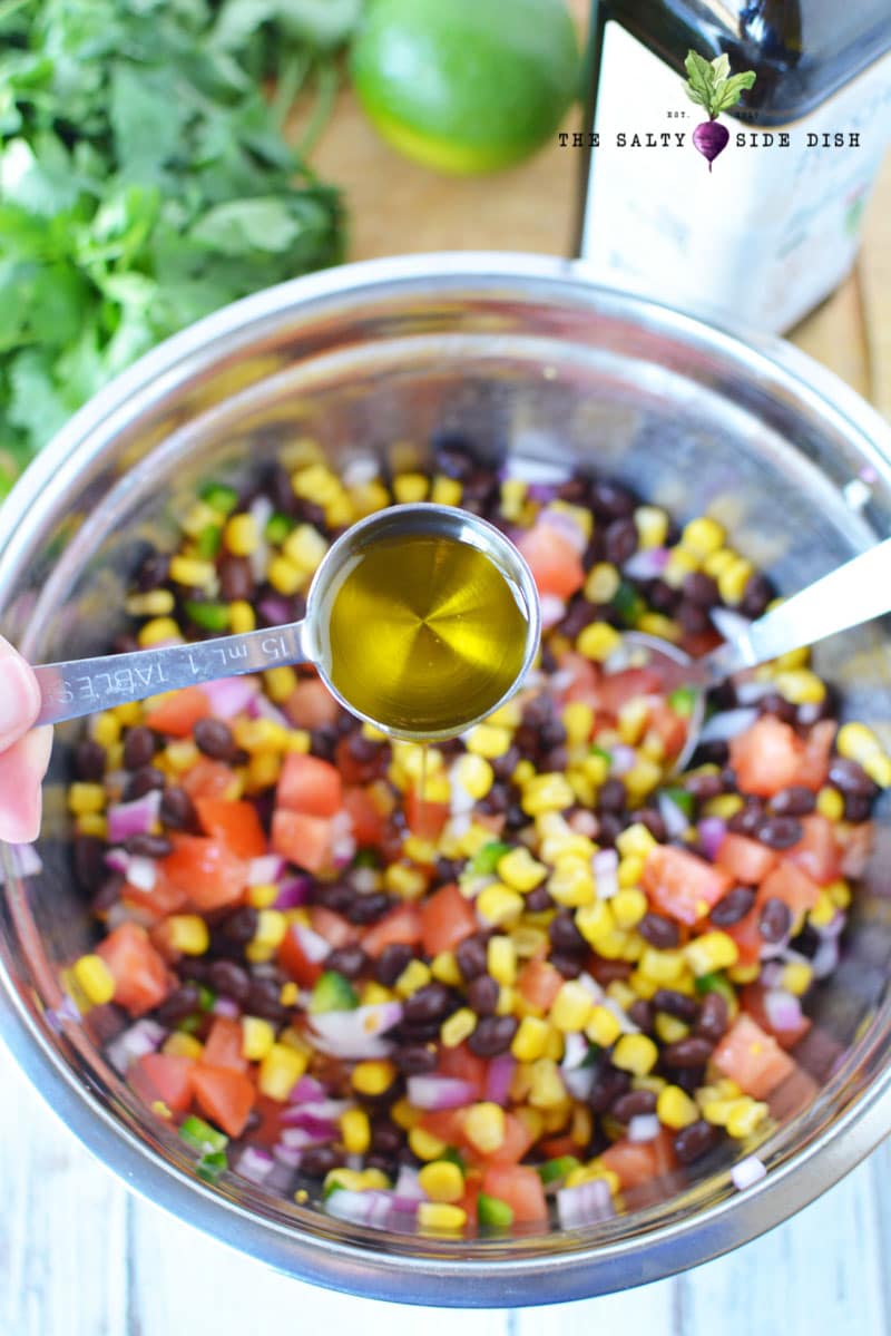 Black Bean and Corn Salsa Dip | Easy Chunky Salsa done in 5 minutes with fresh Cilantro black bean and corn salsa recipe ready to add oil and spices