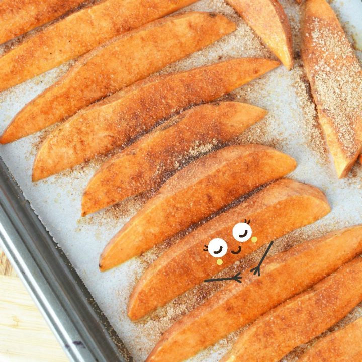Sweet Potato Wedges with Cinnamon and Sugar