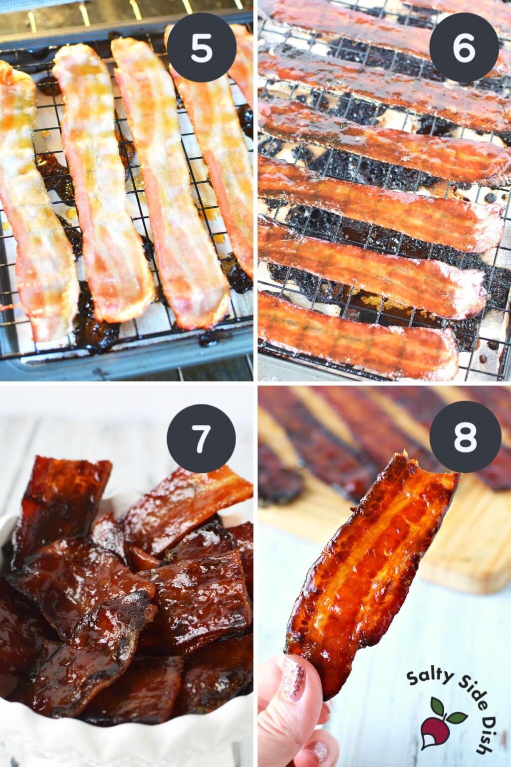 Candied Bacon with Maple Syrup & Brown Sugar Salty Side Dish