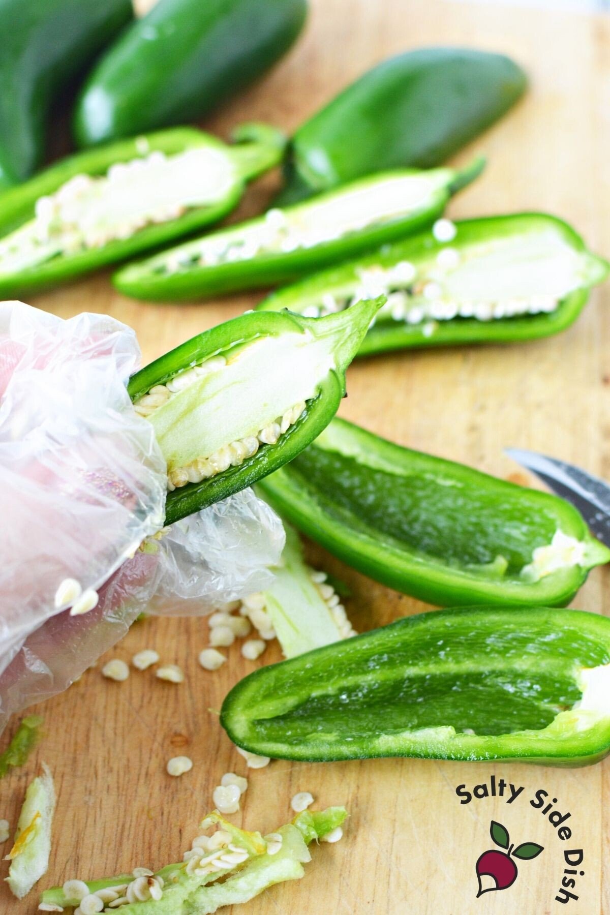 remove jalapeno seeds.