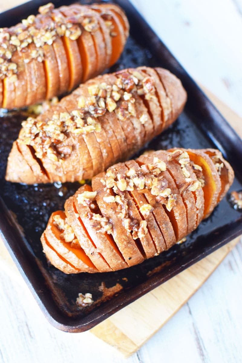 sliced baked sweet potato brown sugar