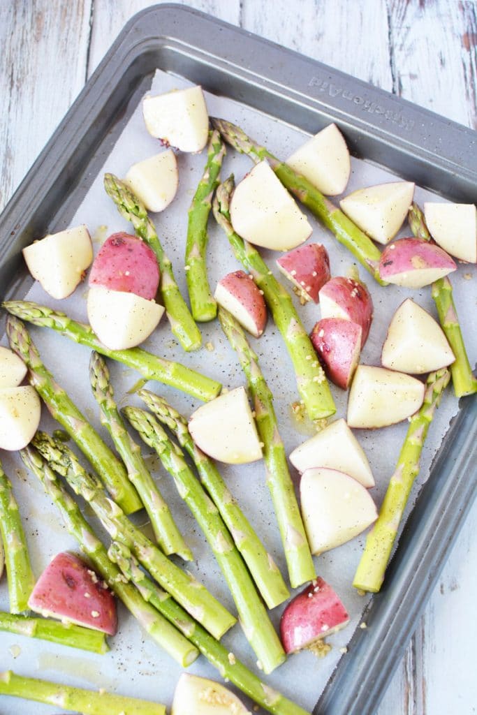 Roasted Potatoes and Asparagus Salty Side Dish