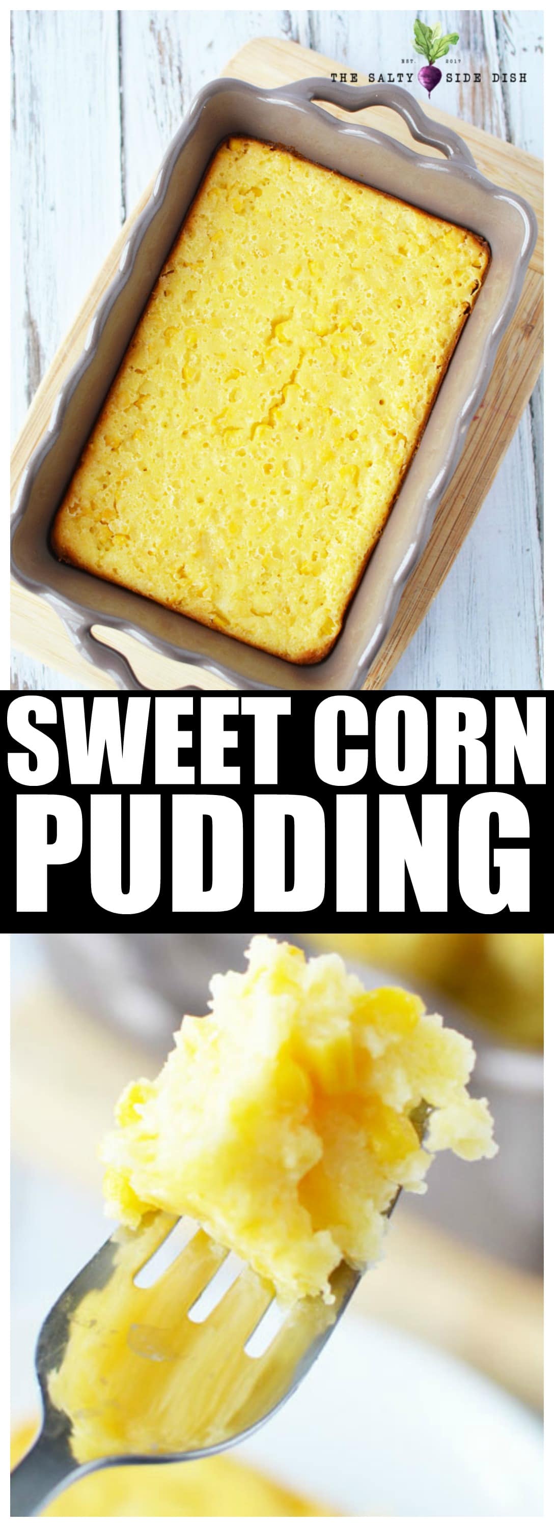 Sweet Corn pudding is layered with sour cream and melting butter, folding into jiffy, a perfect fall side dish to compliment any seasonal cooking. #cornpudding #cornspoonbread #corn #sidedish #corncasserole Sweet Corn pudding is layered with sour cream and melting butter, folding into jiffy, a perfect fall side dish to compliment any seasonal cooking. #cornpudding #cornspoonbread #corn #sidedish #corncasserole