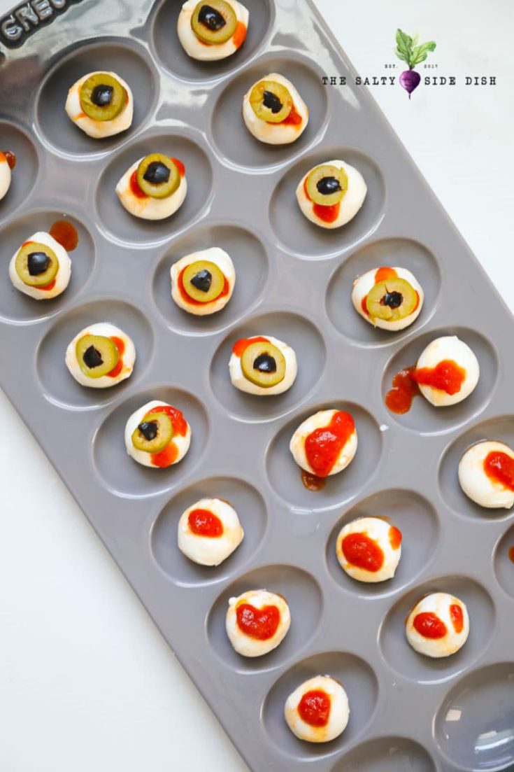 Halloween Appetizers Mozzarella Eyeball Tray Salty Side Dish