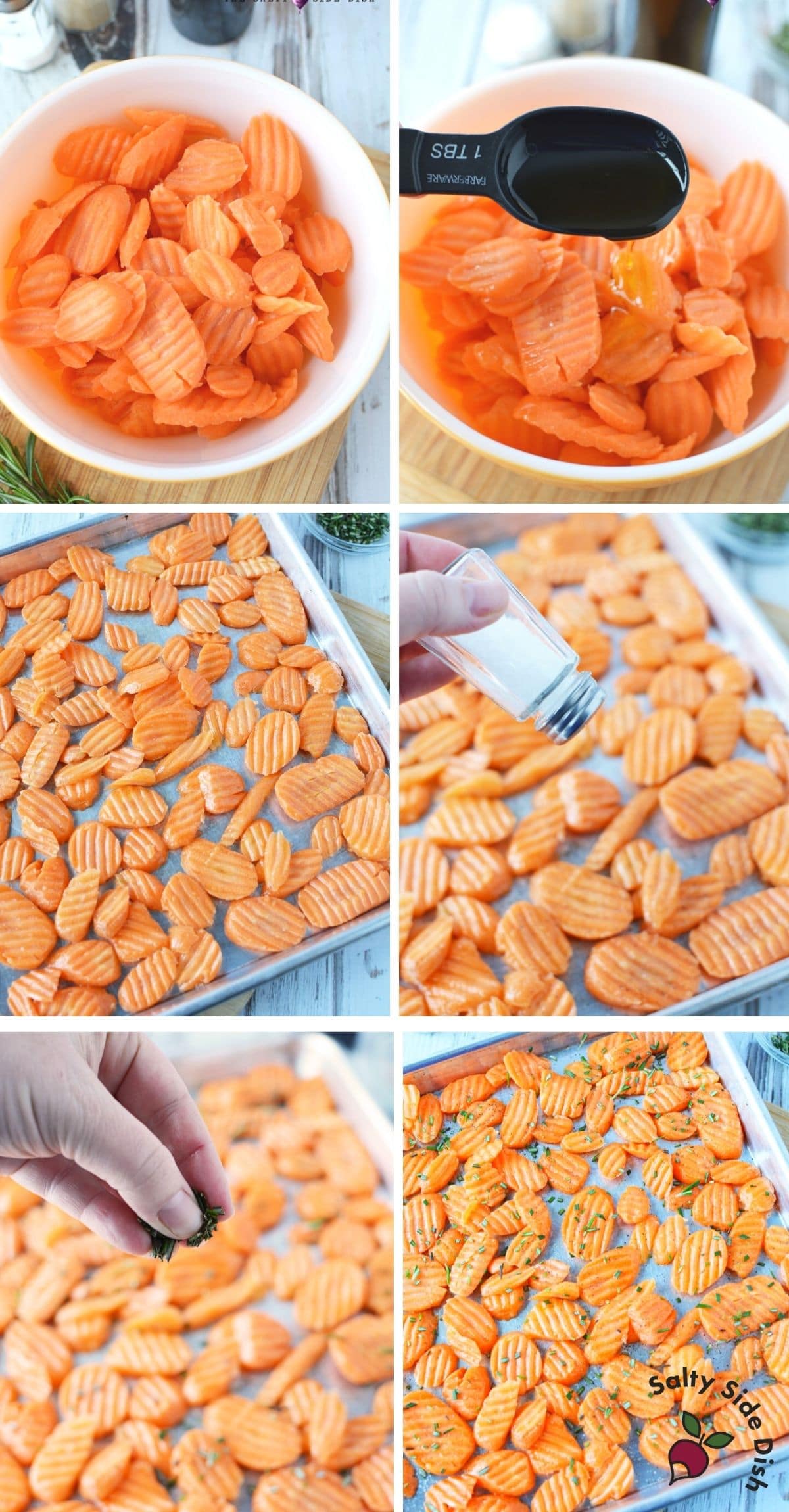 oven roasted carrots on a baking sheet