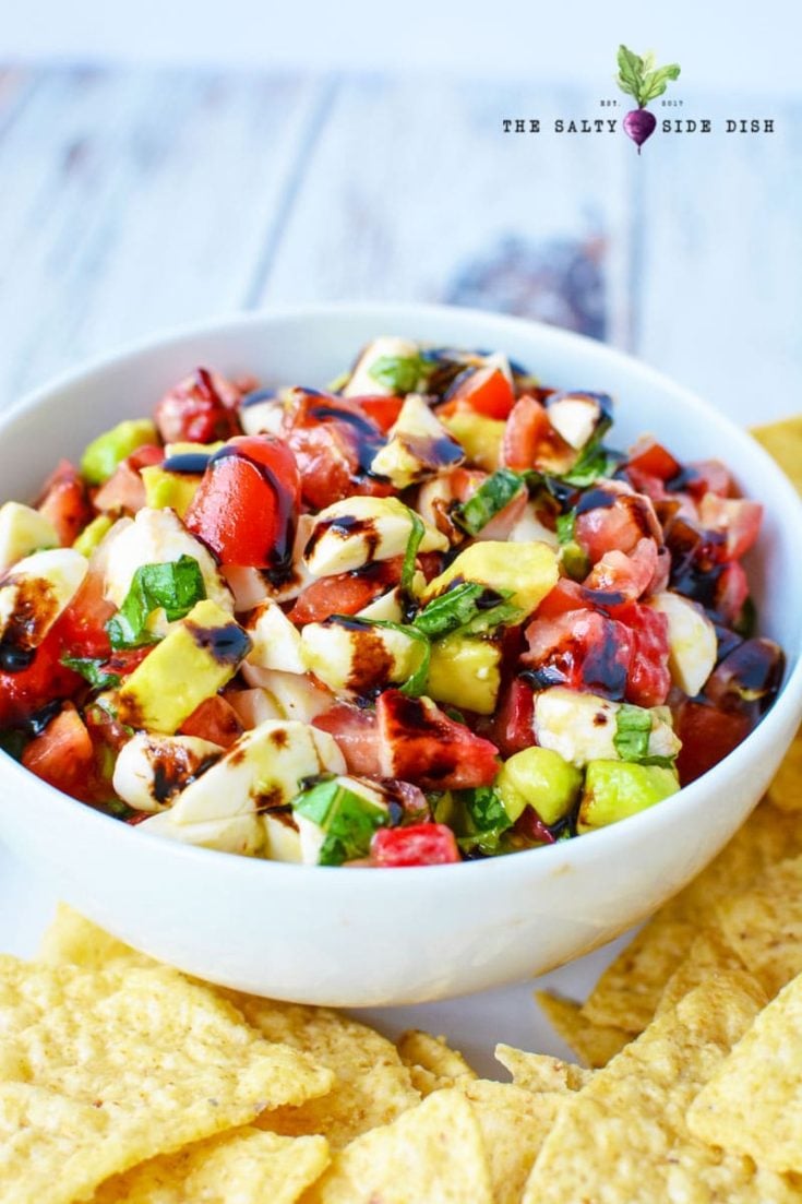 Strawberry Caprese Salad with Avocado and Fresh Basil