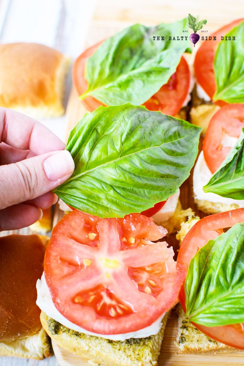 Caprese Sliders with Kings Hawaiian Rolls Salty Side Dish