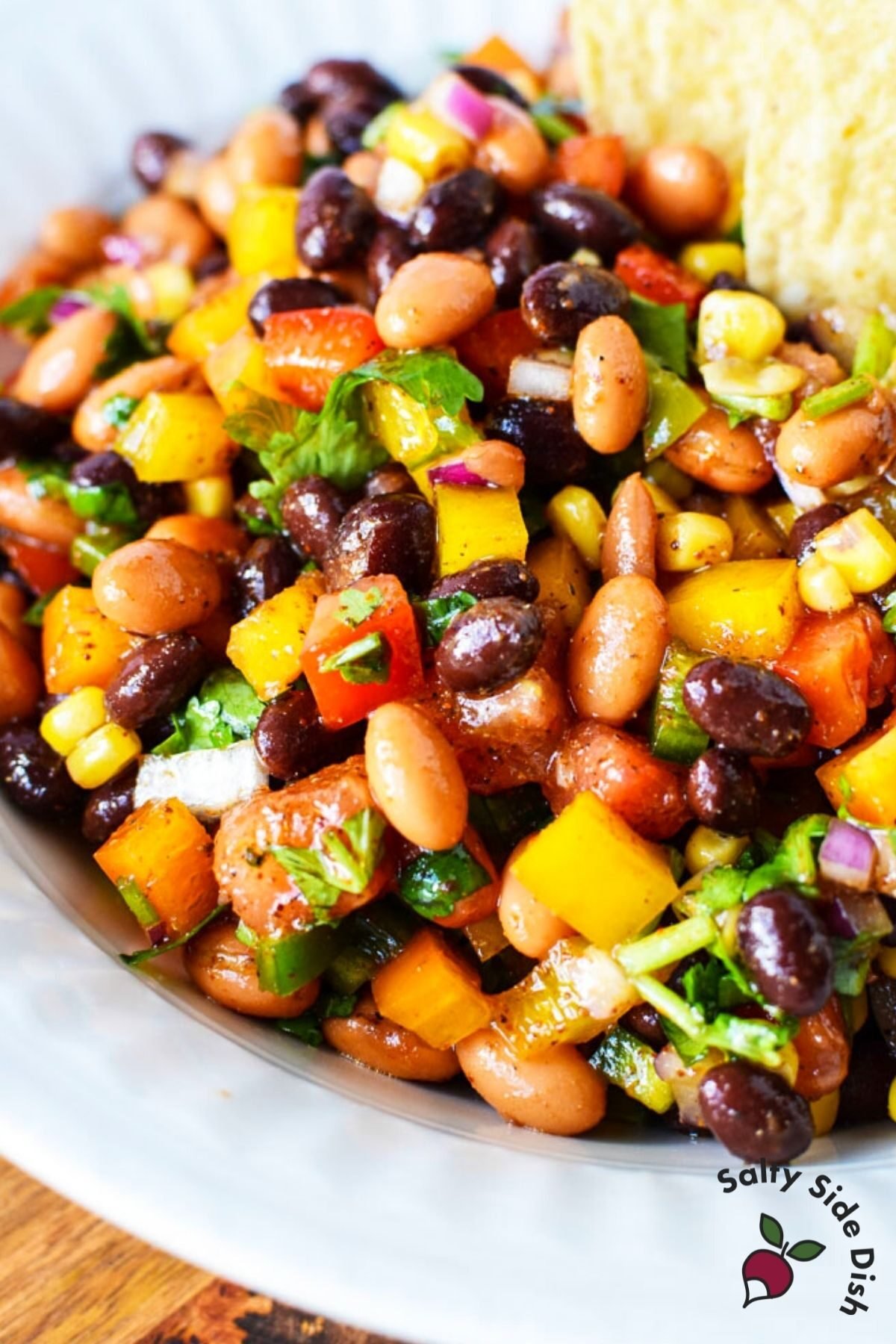 huge bowl of keto friendly cowboy caviar Texas dip.
