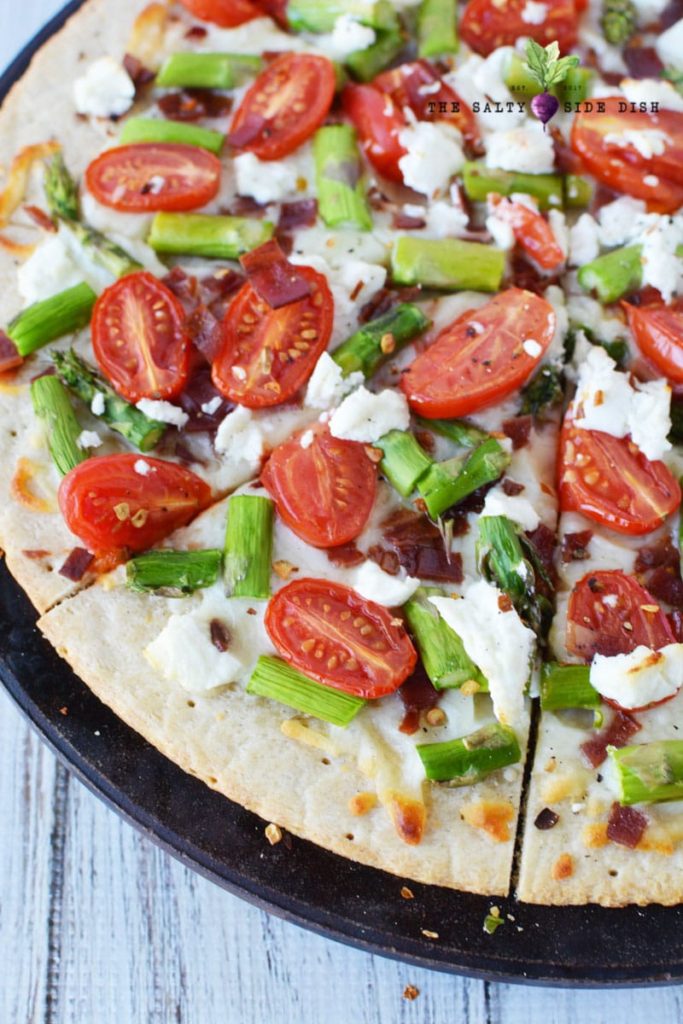HOMEMADE Asparagus Pizza Recipe with Creamy Goat Cheese