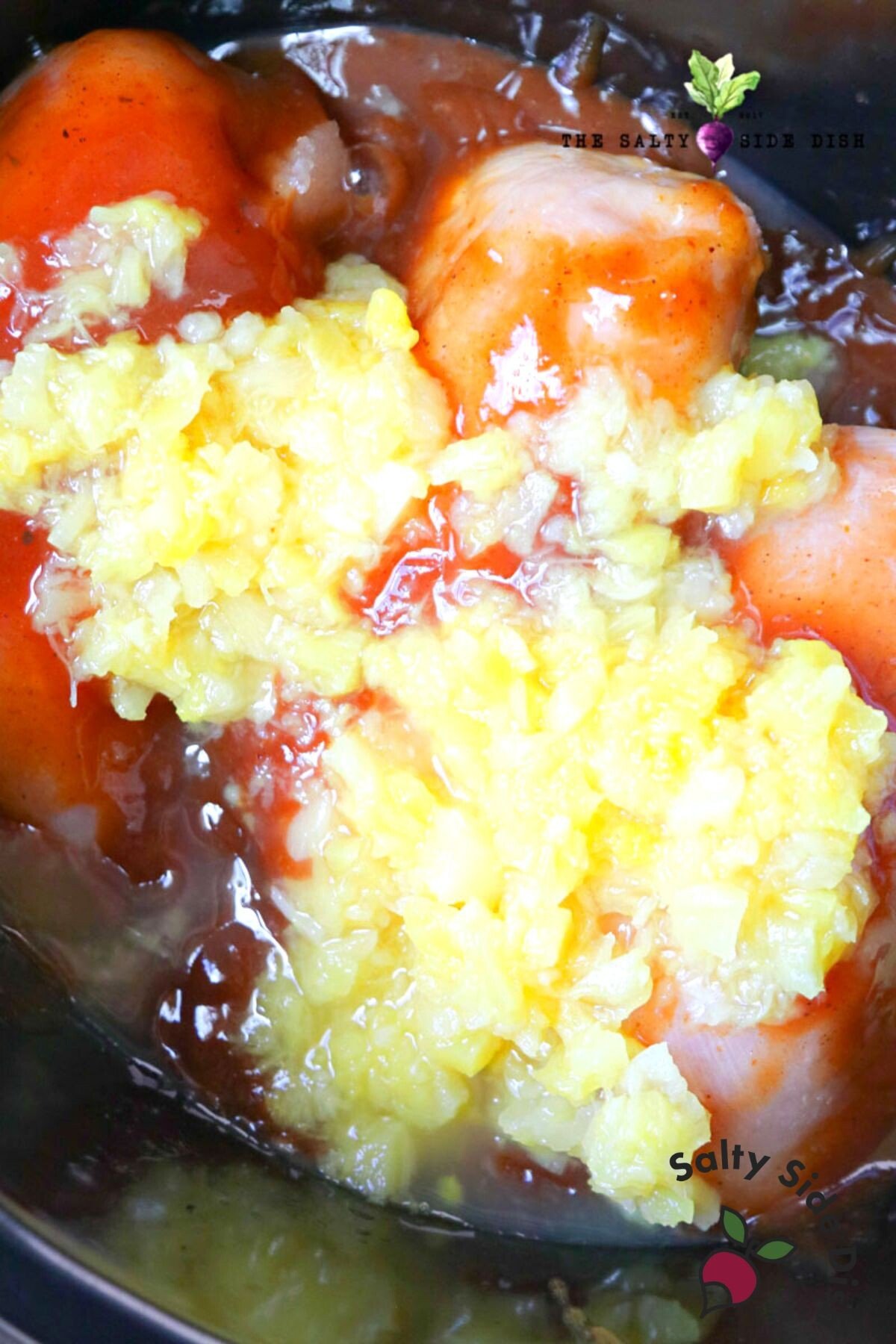 canned pineapple in crockpot chicken.