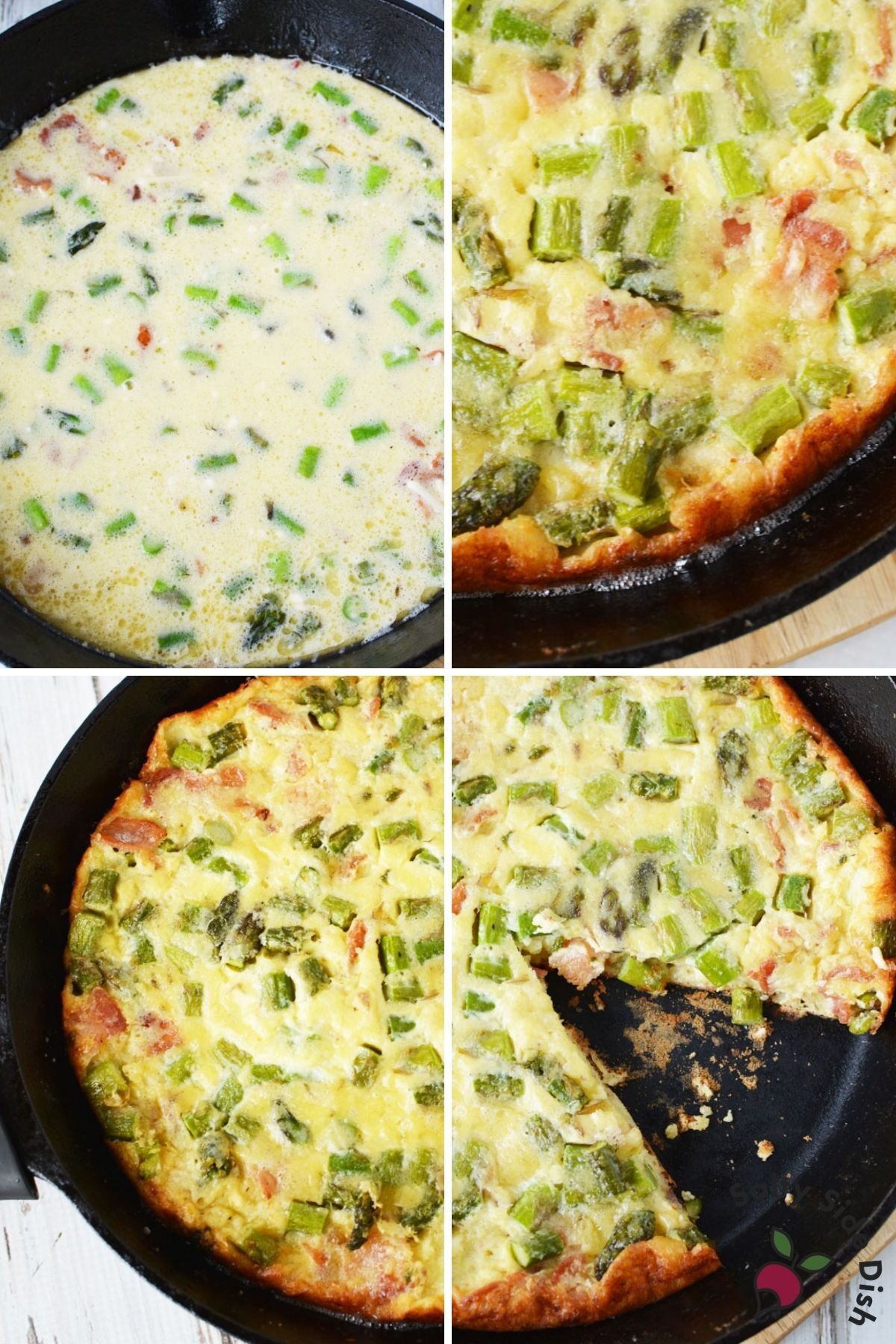 add egg to cast iron pan for crustless quiche recipe