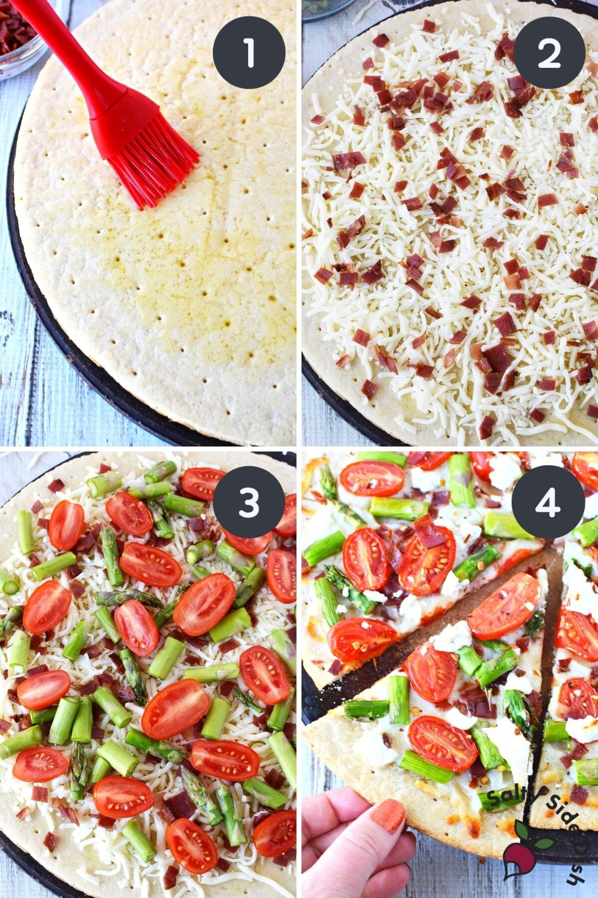 how to make a goat cheese pizza with toppings.