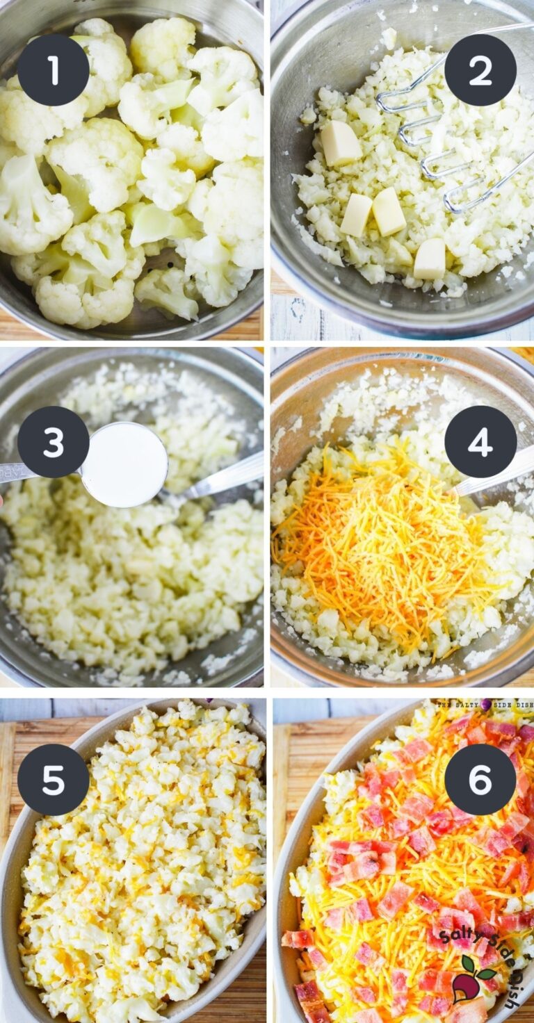 Keto Cauliflower Mashed Potatoes (Cheesy!) Salty Side Dish
