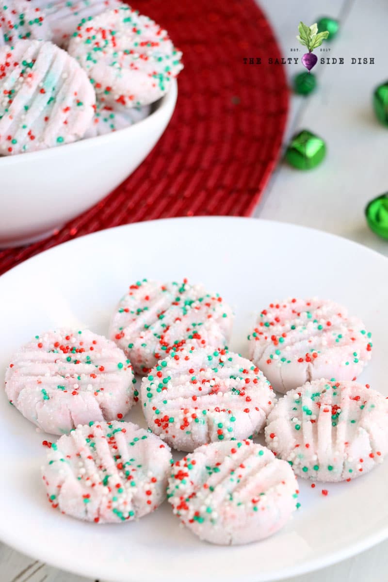 cream cheese mint patties on a white plate.