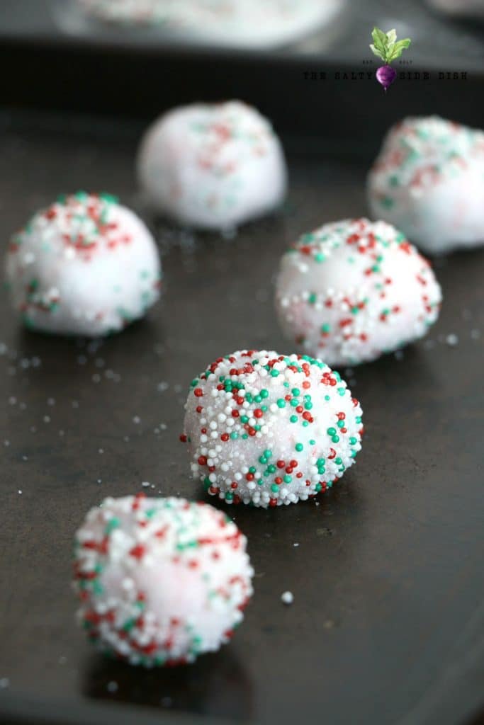 form cream cheese mints into balls
