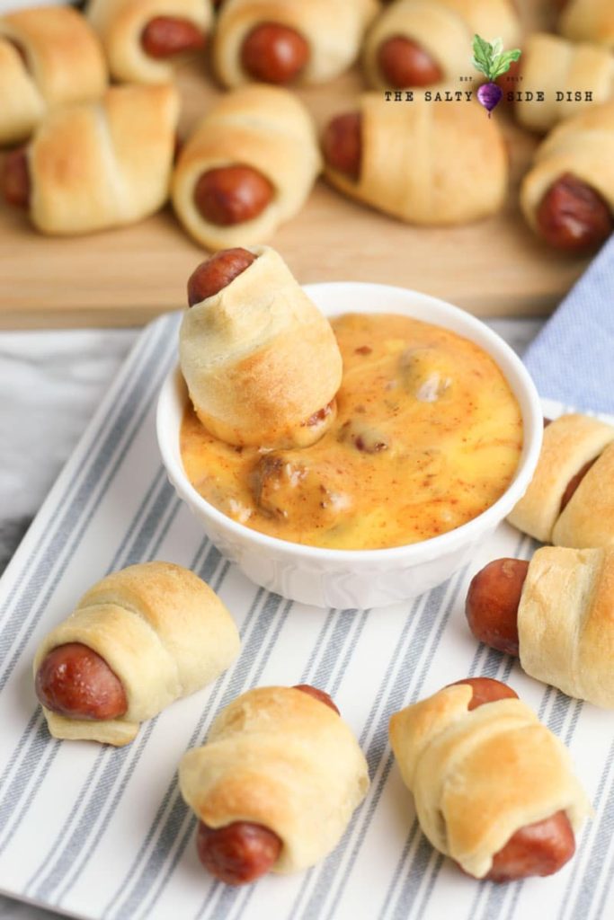 Mini Pigs in a Blanket with Chili Cheese Dip Recipe Salty Side Dish