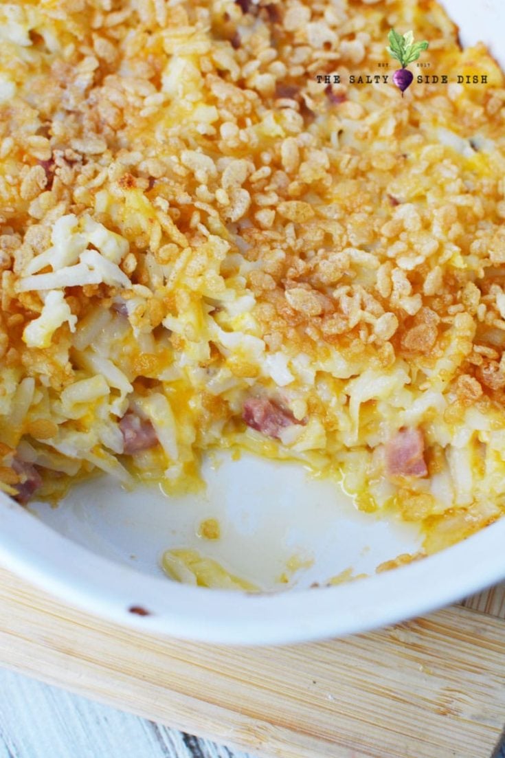 Funeral Potatoes with Hash Browns and Ham Salty Side Dish