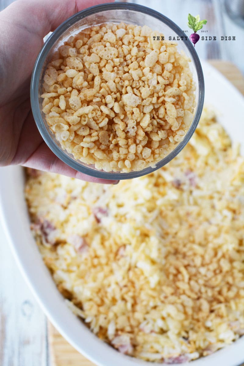 Funeral Potatoes with Hash Browns and Ham Salty Side Dish