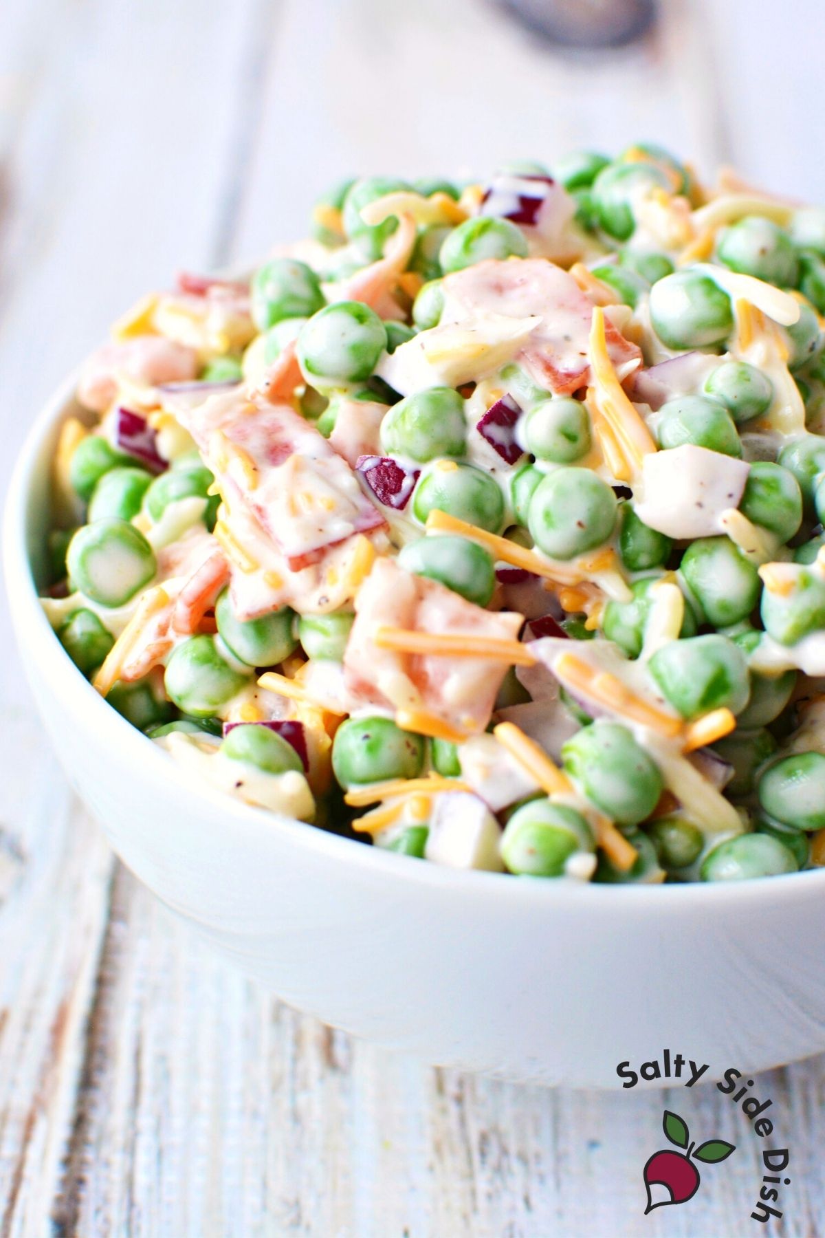 red onion pea salad.