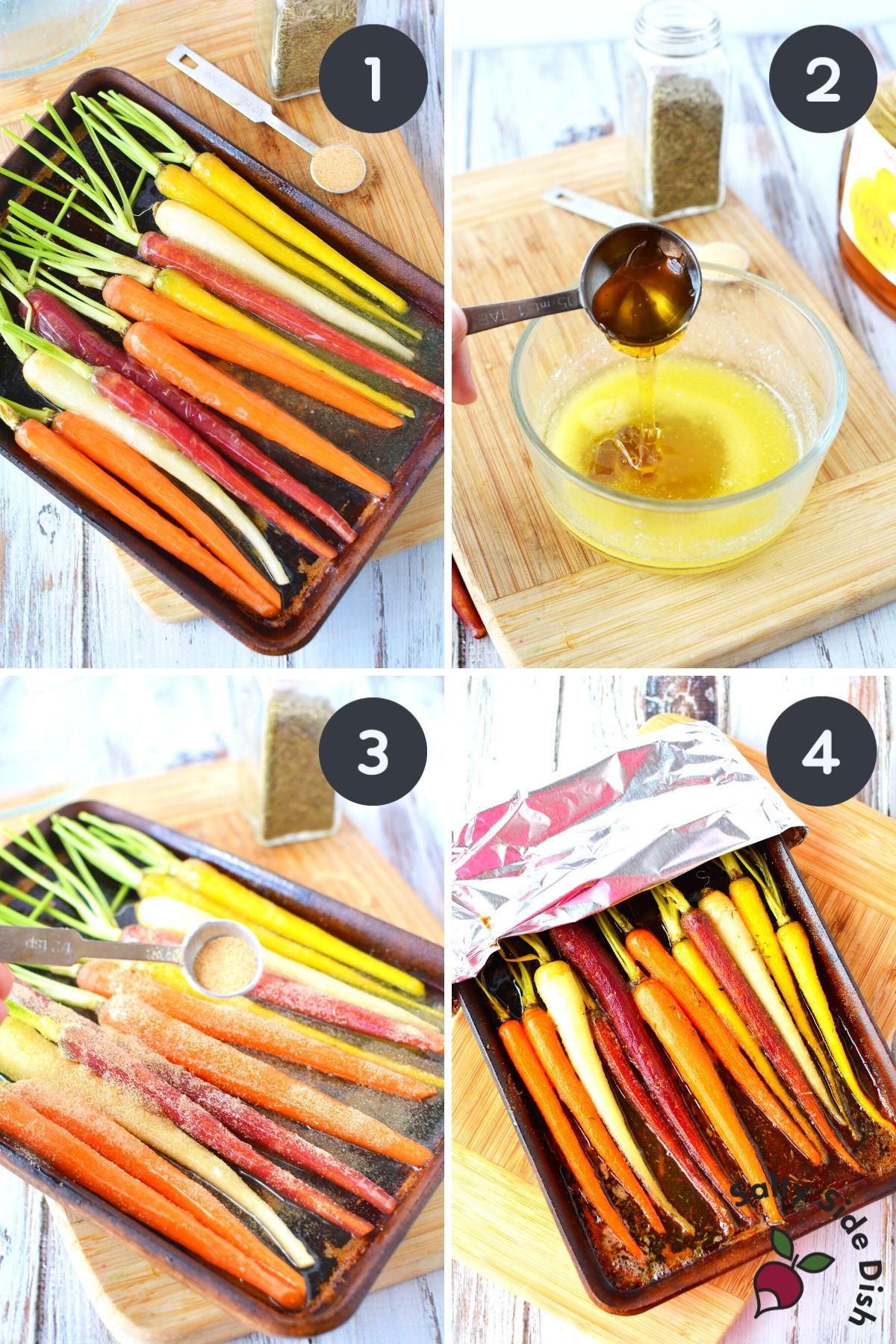 Roasted Rainbow Carrots with Honey Glaze Salty Side Dish