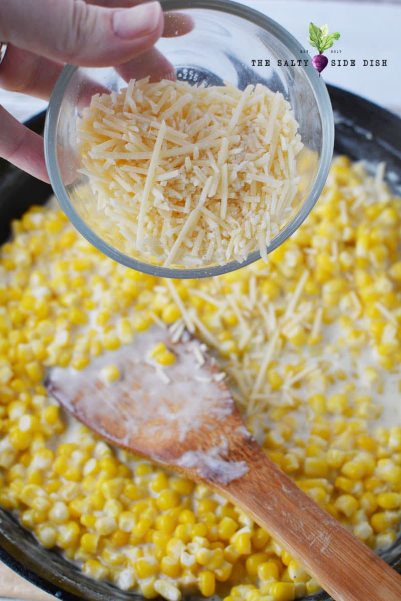 Homemade Cream Corn with Shredded Parmesan Cheese