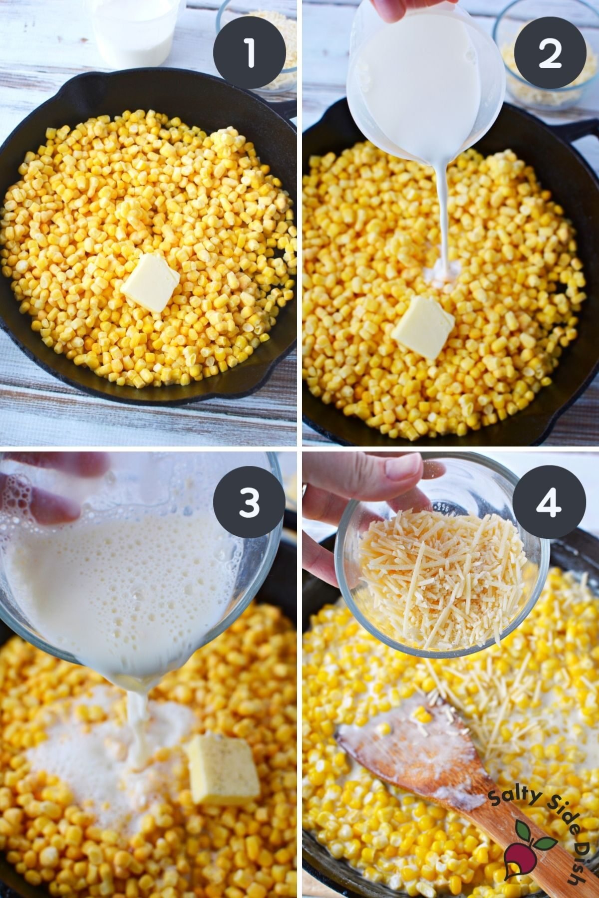 how to make old fashioned creamed corn with parmesan cheese.