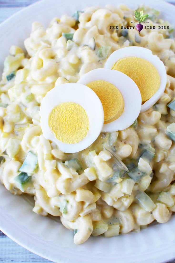 Classic Macaroni Salad with Sweet Relish Salty Side Dish