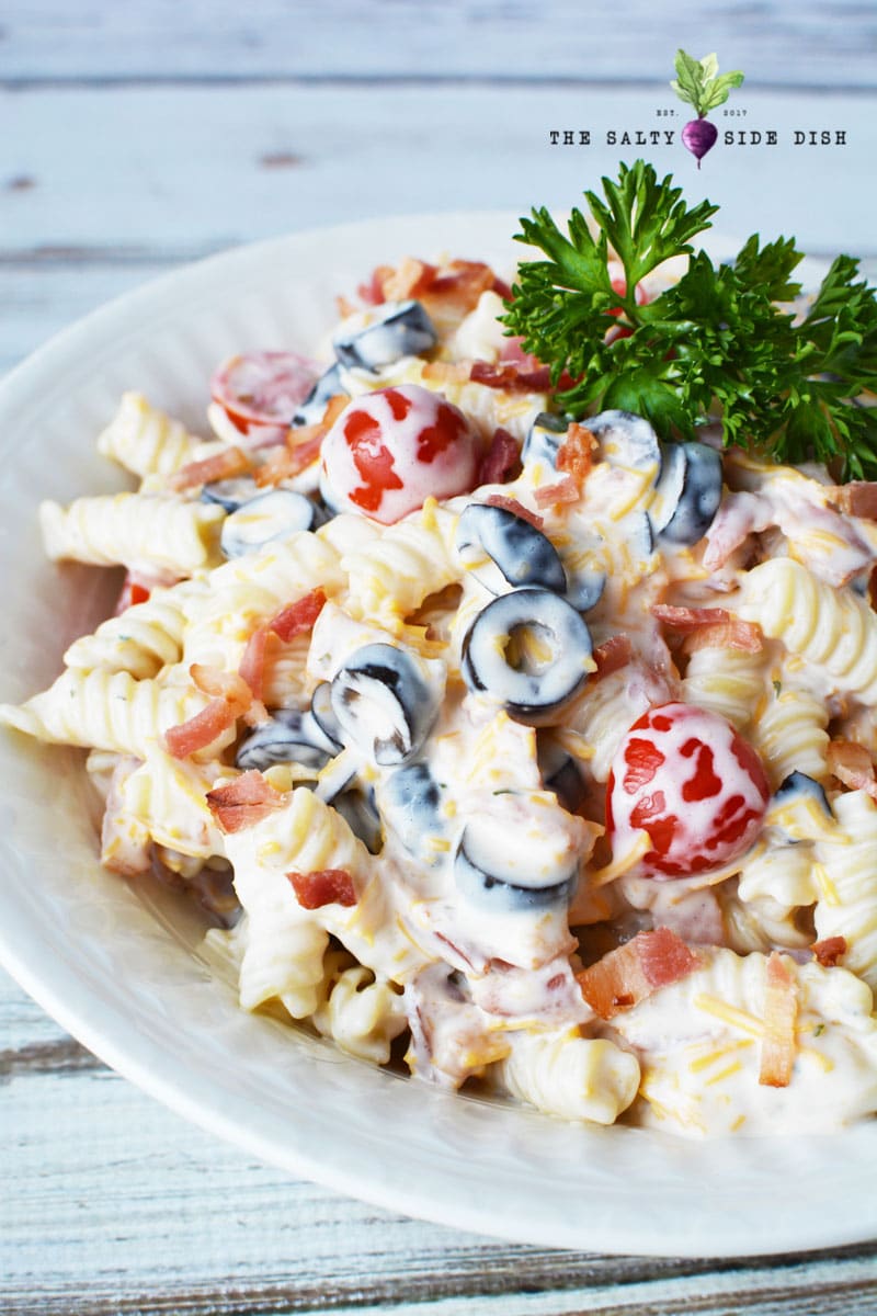 Bacon Ranch Pasta Salad | Salty Side Dish