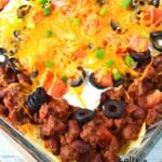 best nacho casserole recipe with lots of toppings.