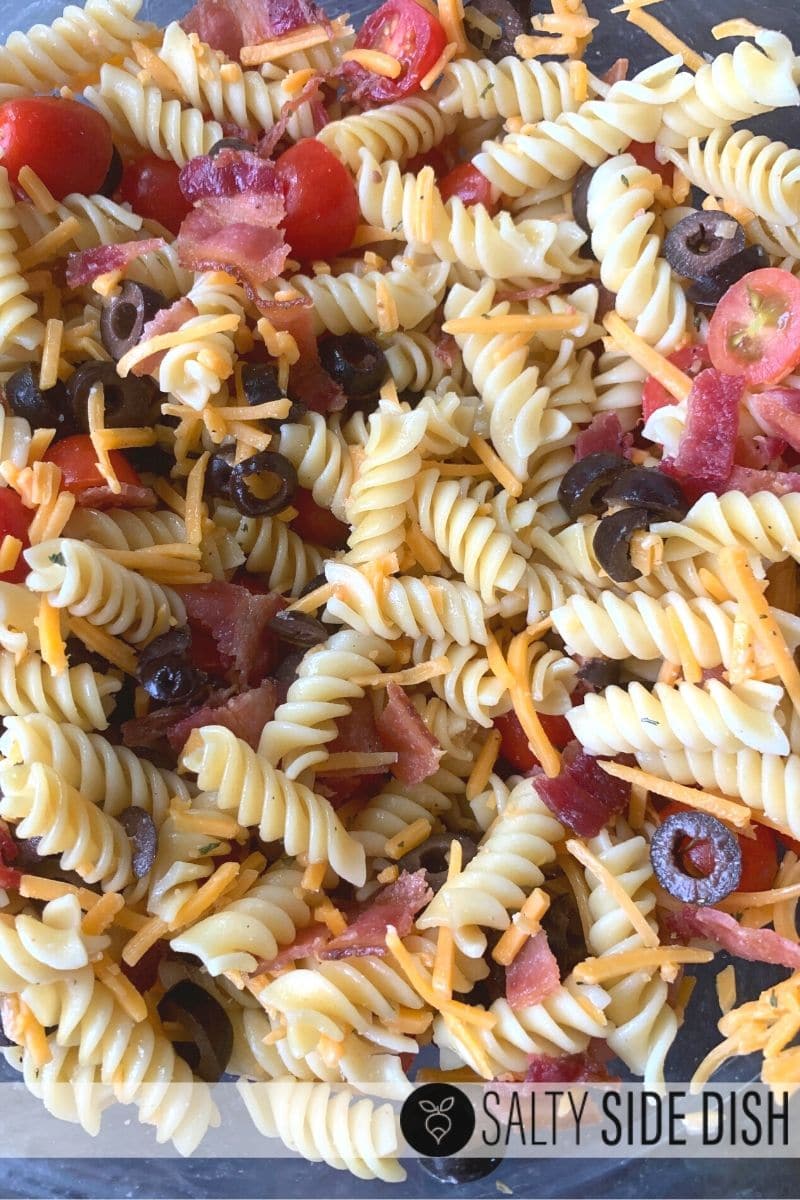 Bacon Ranch Pasta Salad Recipe with Homemade Ranch Dressing | Salty