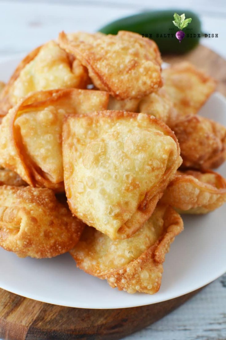 Wonton Jalapeno Poppers Stuffed with Pepper Jack Cheese