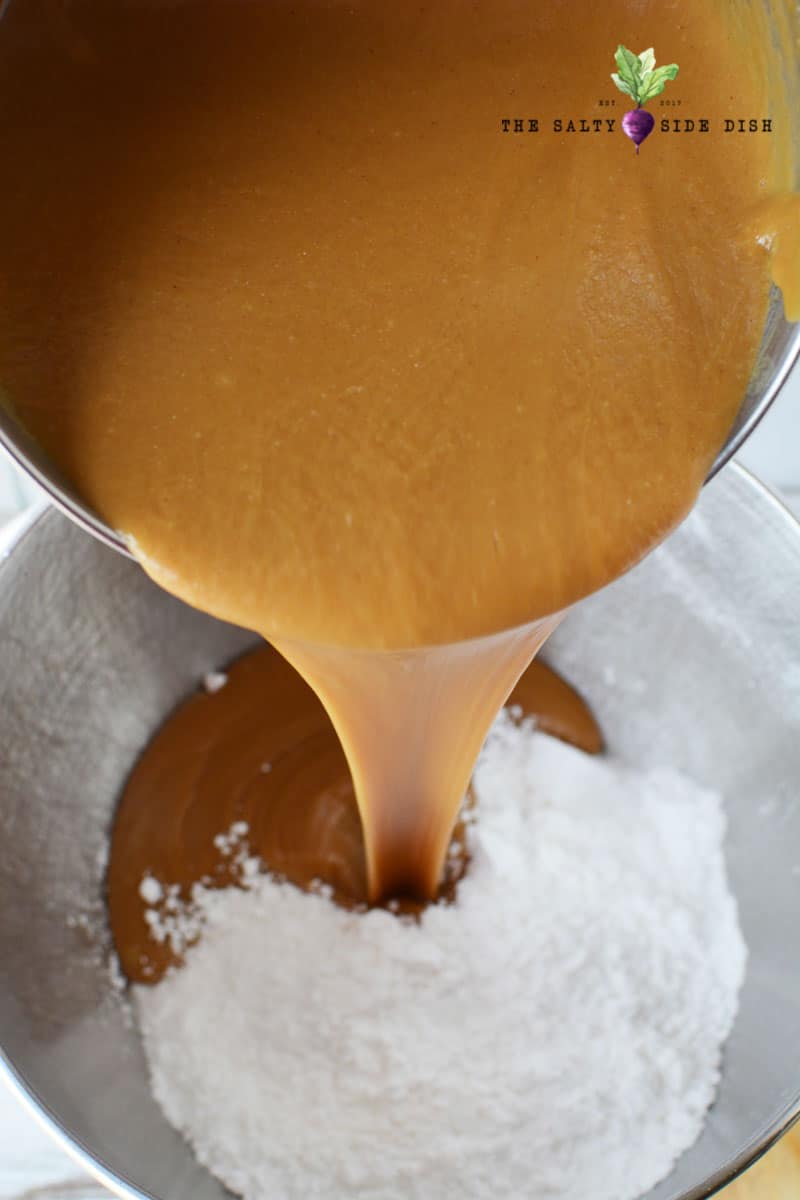 mix peanut butter and powdered sugar