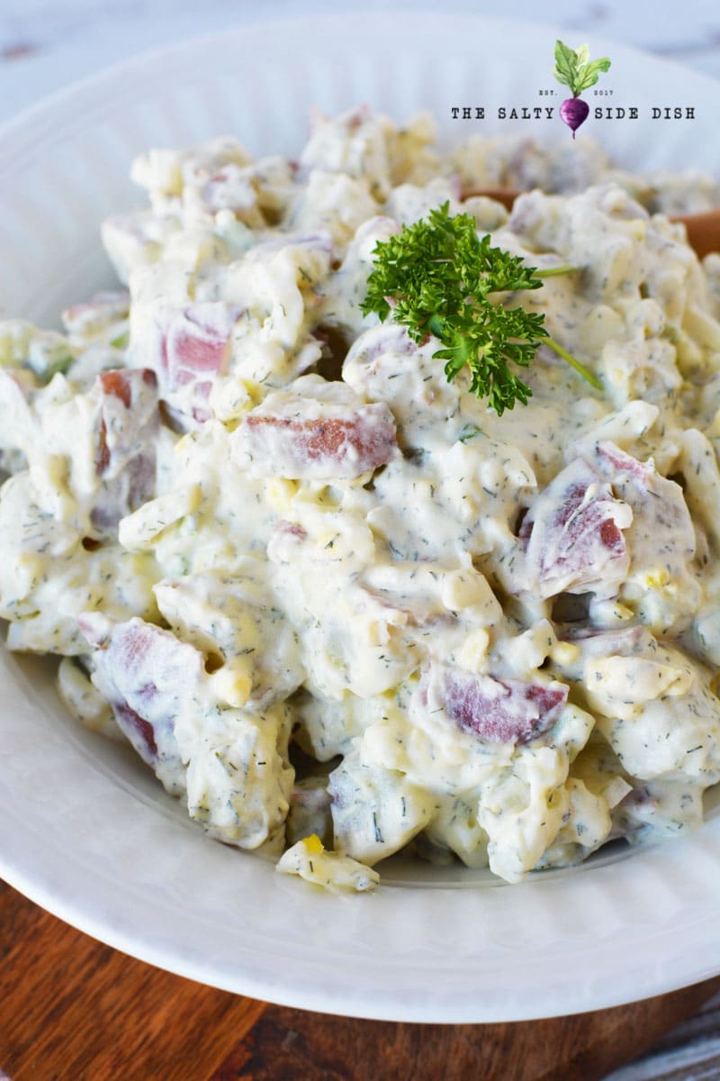 Egg and potato salad with bacon creative culinary: Potato Salad Recipe With Sour Cream - Dill Potato Salad With Red Skinned Potatoes Salty Side Dish