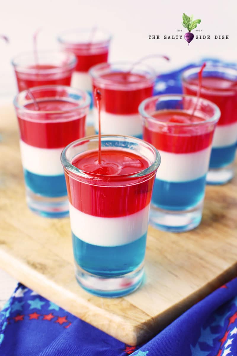 Red and Blue Jello Shots | Salty Side Dish Recipes