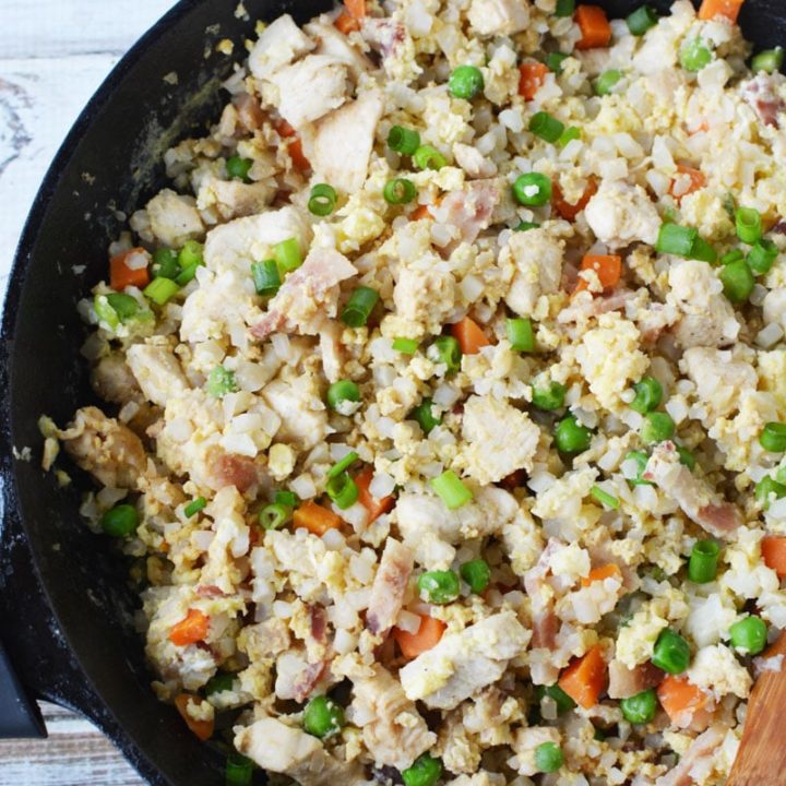 Keto Chicken Fried Rice with Riced Cauliflower