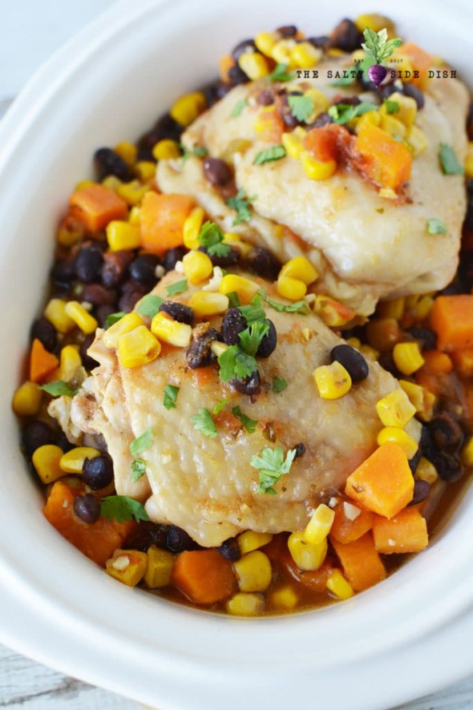 Slow Cooker Mexican Chicken Thighs with Black Beans