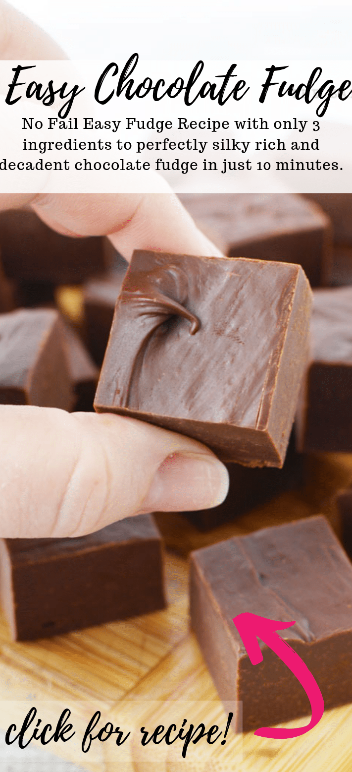Easy chocolate fudge, a no fail easy fudge recipe with only 3 ingredients, no need to be a chef to make the perfect fudge every time! #fudge #recipe #chocolate