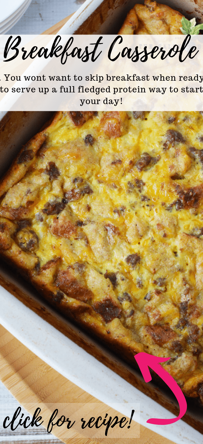 Sausage and Egg Breakfast Casserole Recipe for a delicious breakfast everyone LOVES! #breakfast #recipe #sausage #eggs Sausage Breakfast Casserole, a delicious protein filled breakfast of Sausage and Egg #breakfast #eggs