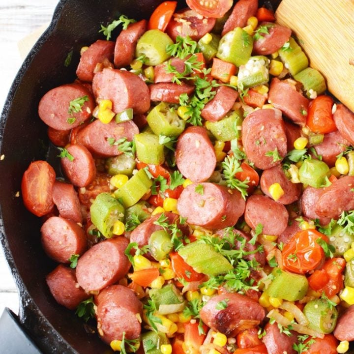 Southern Succotash with Andouille Sausage Salty Side Dish