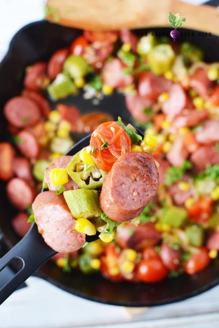 Southern Succotash with Andouille Sausage Salty Side Dish