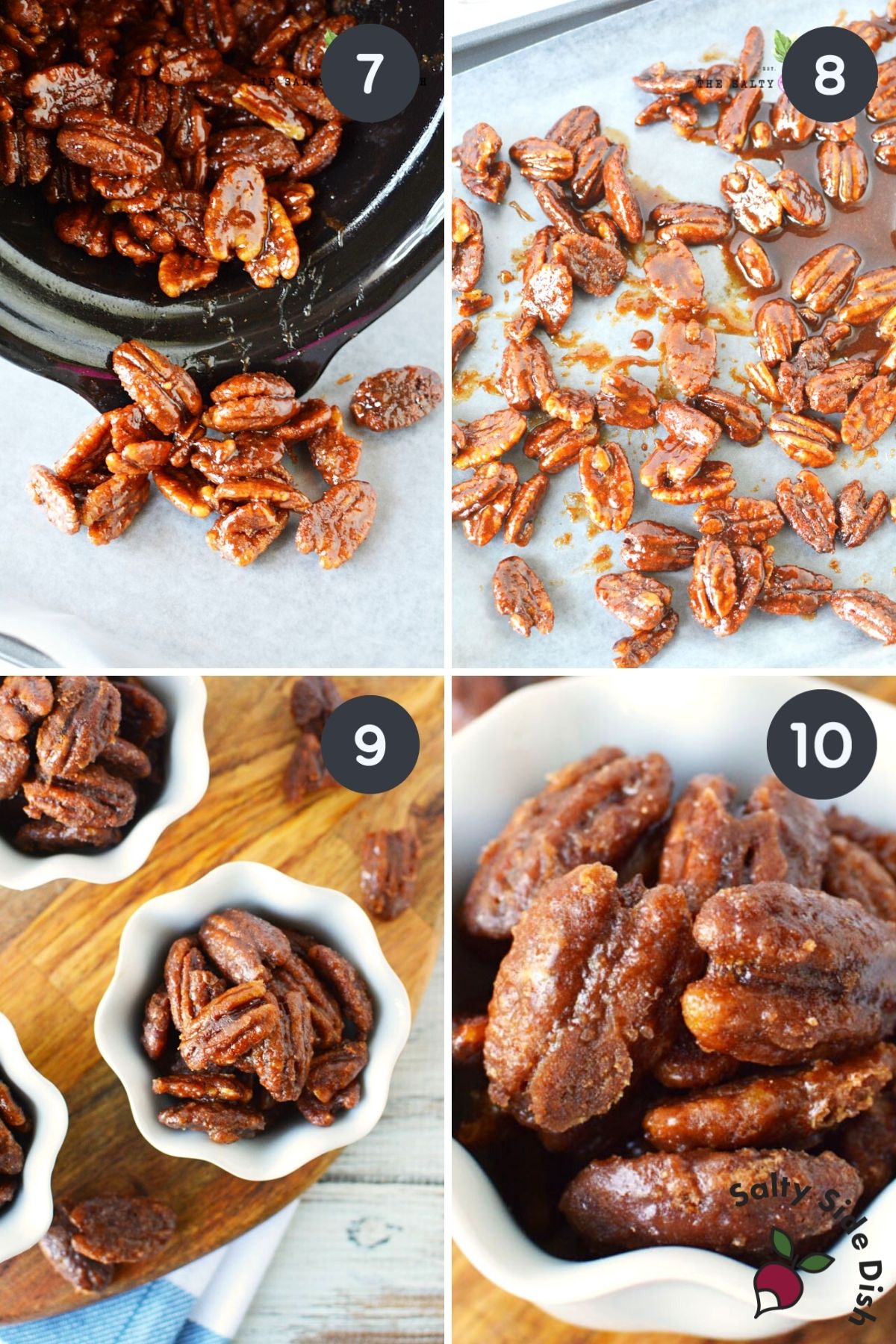 Crock Pot Candied Pecans with Cinnamon Sugar Salty Side Dish