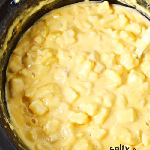 super cheesy hashbrowns in a slow cooker is a great holiday dish.