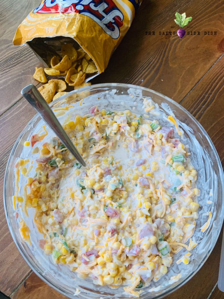 fiesta corn dip for appetizer spreads