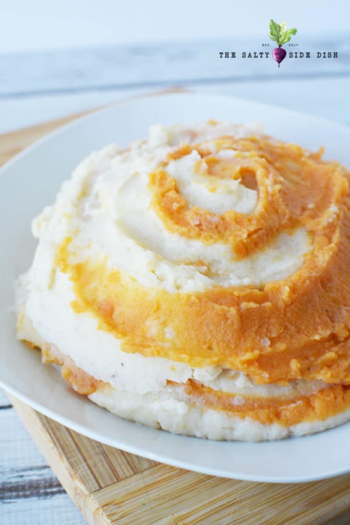 Mashed Sweet Potato and Russet Potato Medley Salty Side Dish
