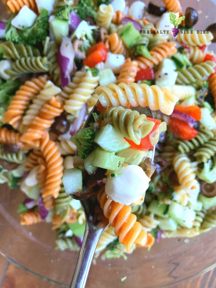 Tri Color Pasta Salad Recipe with Italian Dressing