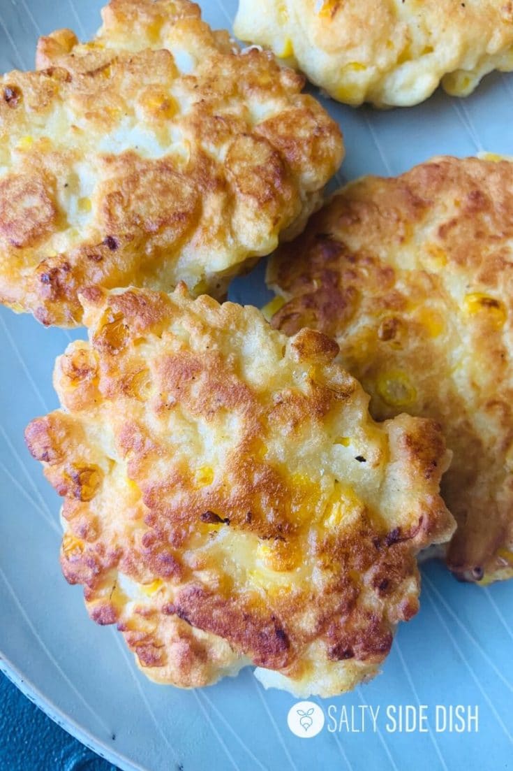 Fried Corn Fritters Recipe with Sweet Honey Drizzle Salty Side Dish