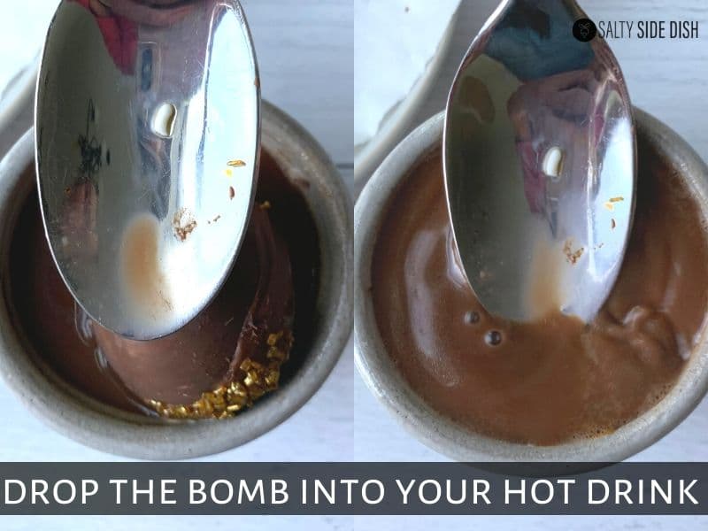 Drop bombs into hot chocolate or hot coffee to see a suprise