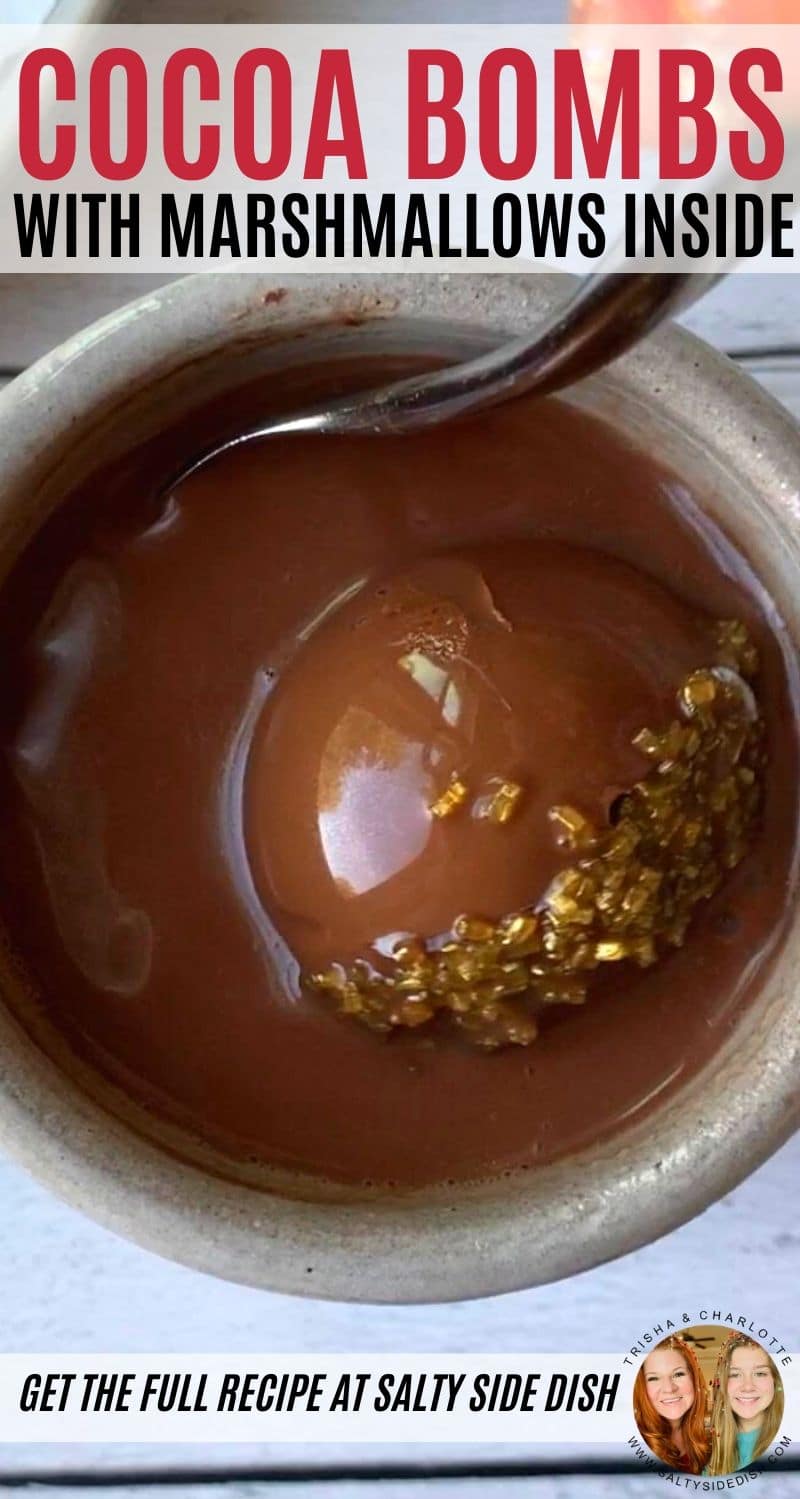 Chocolate Cocoa Bombs with Marshmallows inside for a delicious chocolaty surprise! #copycatrecipe #cocoa #cocoaballs #chocolateballs 